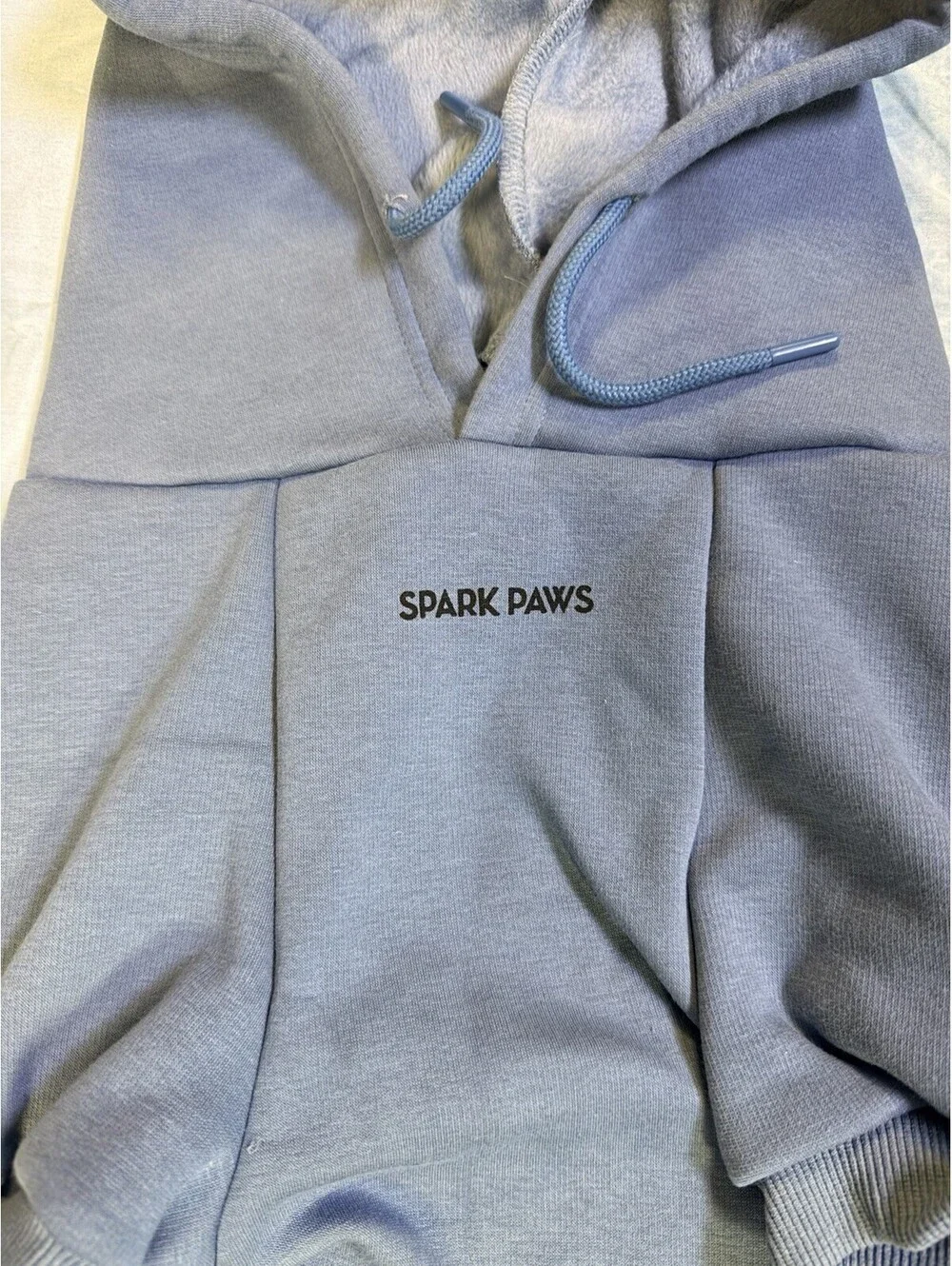 Spark Paws Dog Hoodie 3XL Blue Fleece Lined Pullover Pet Sweatshirt Pocket NWT